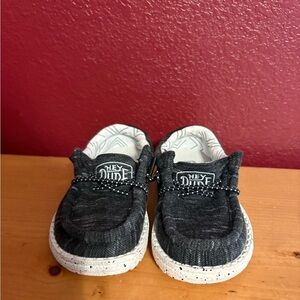 Hey Dude Black and White Sneakers with Velcro Strap